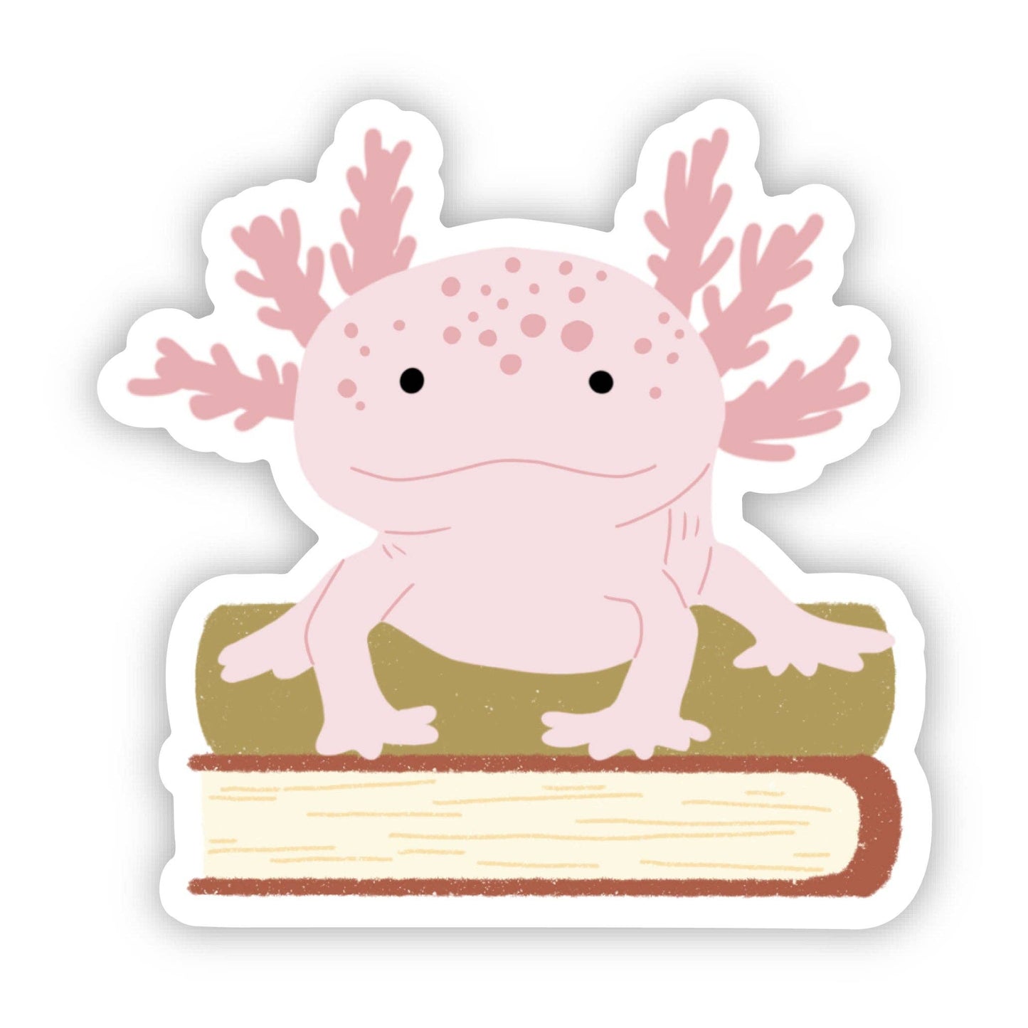 Big Moods - Cute Axolotl On Book Sticker