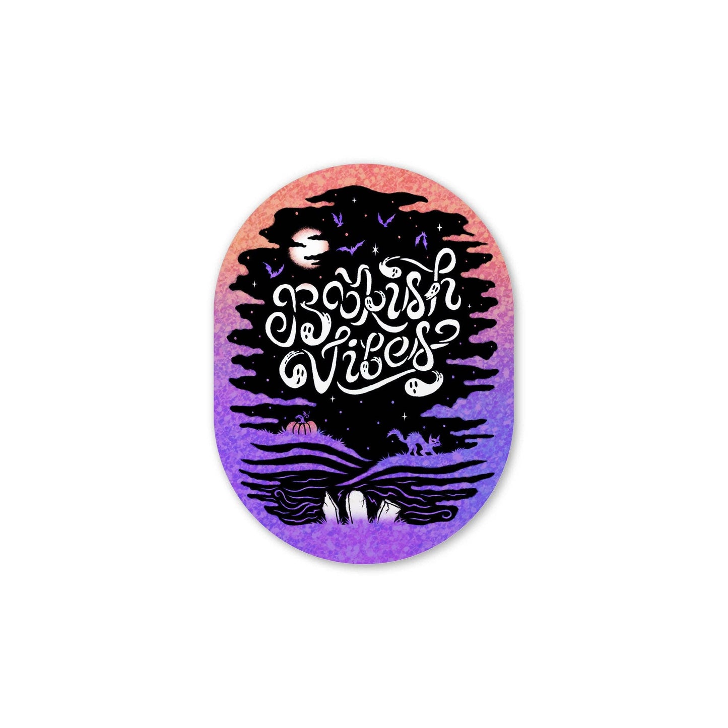 Fables & Tales Co. - Spooky Bookish Vibes Glitter Sticker