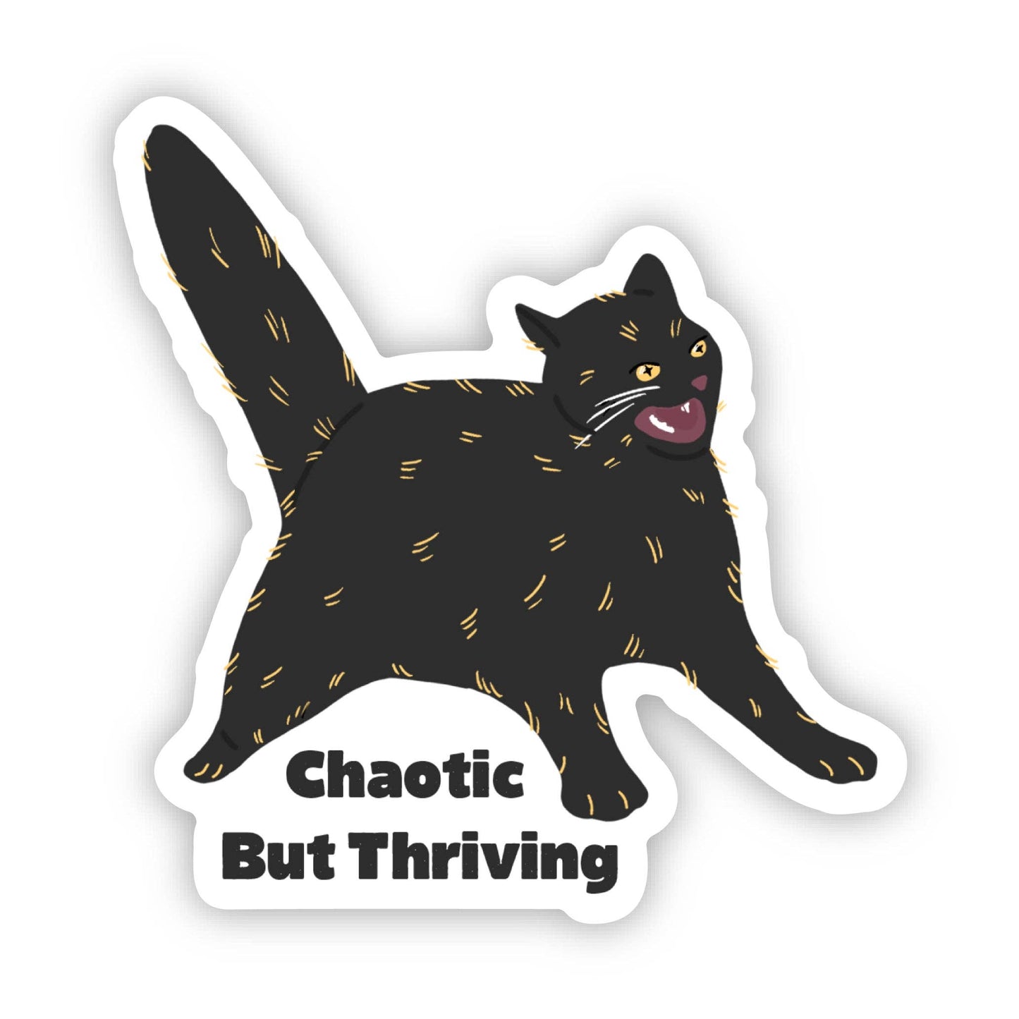 Big Moods - Chaotic But Thriving Anime Cat Sticker