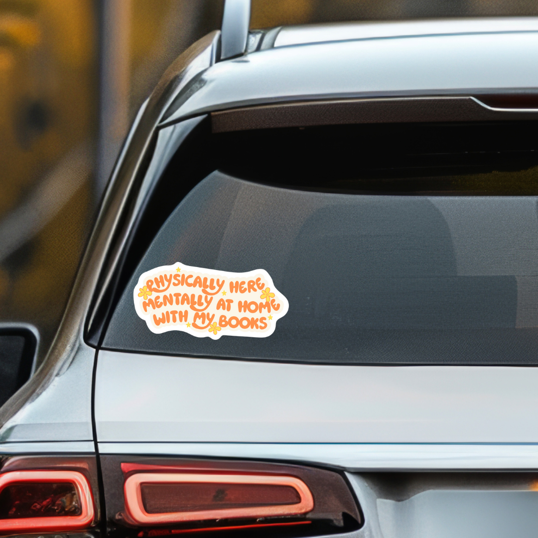 inviting affairs paperie -  Book Lover's At Home With My Books Bumper Sticker