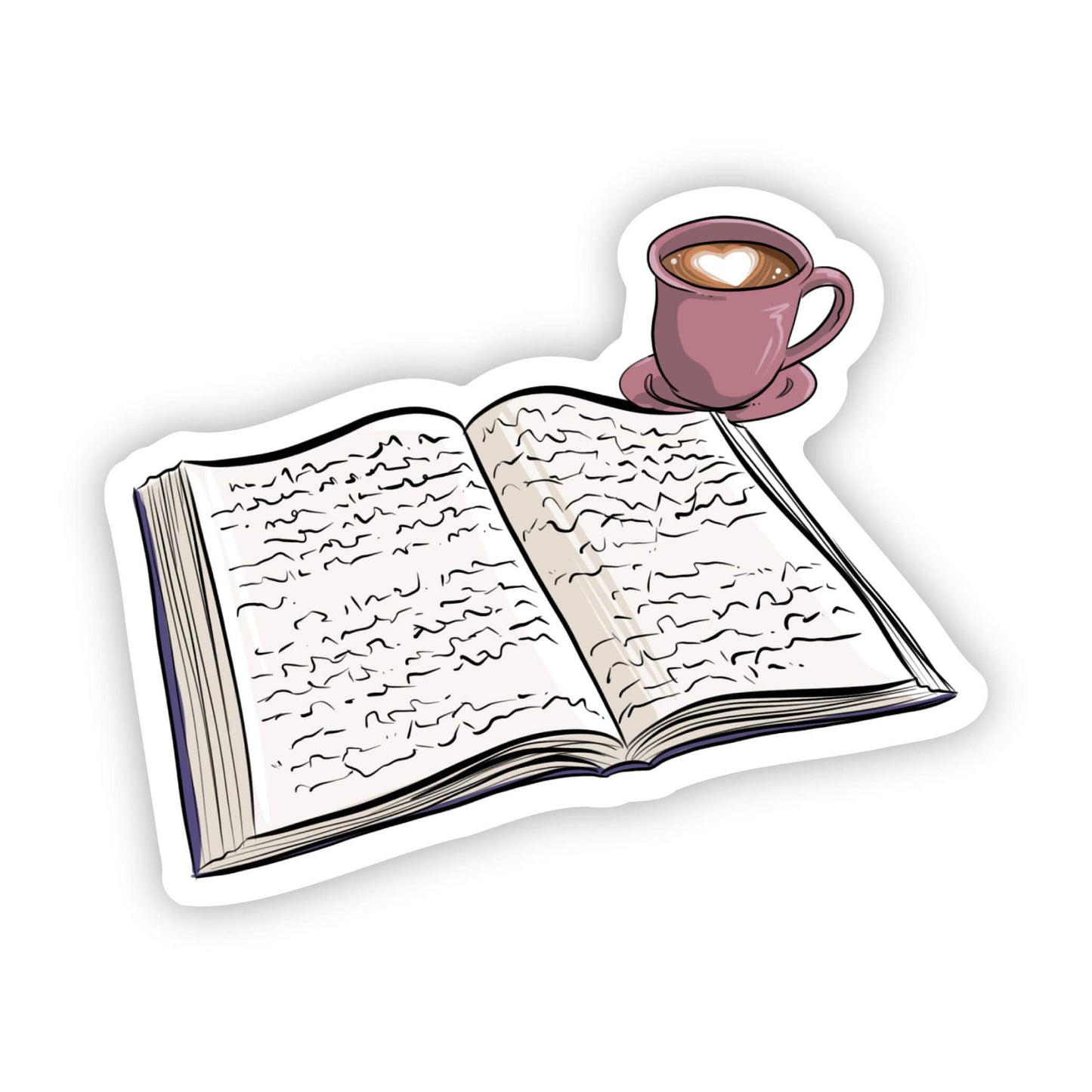 Big Moods - Reading While Drinking Coffee Sticker