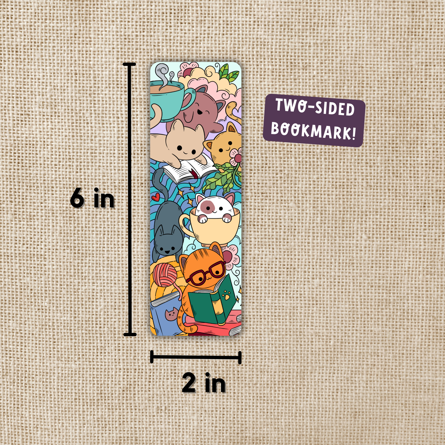 Wildly Enough - Reading Cat Pile Bookmark