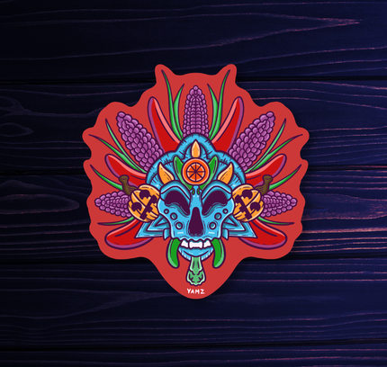 YAMZ: World of Color - Meso American Veggie Mask Stickers