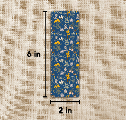 Wildly Enough - Fall Floral Blue Bookmark