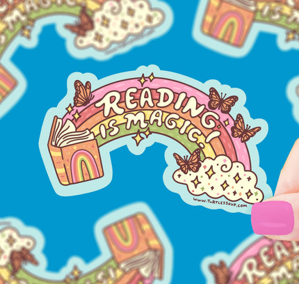 Turtle's Soup - Reading Is Magic Rainbow Book Vinyl Sticker