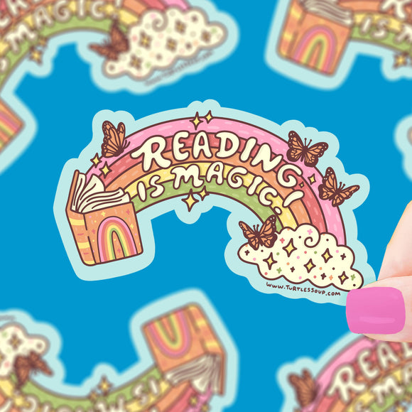 Turtle's Soup - Reading Is Magic Rainbow Book Vinyl Sticker