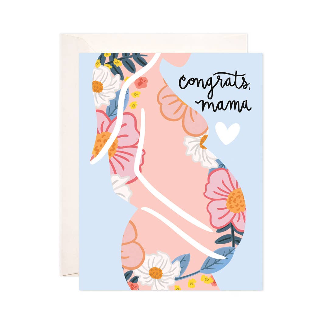 Bloomwolf Studio - Congrats Mama Greeting Card - New Baby Card | Pregnancy Card