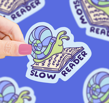 Turtle's Soup - Slow Reader Snail Bookish Vinyl Sticker