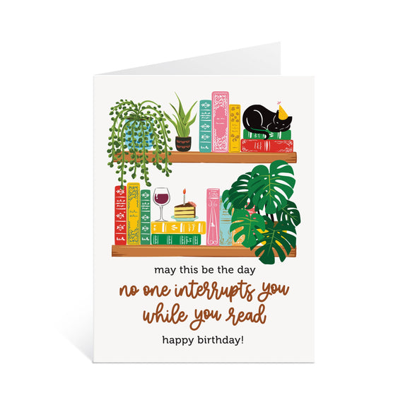 Lucy Loves Paper - While You Read | Reader's Bookshelf Birthday Card