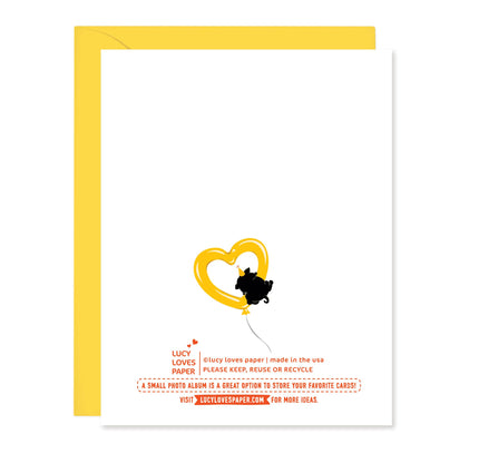 Lucy Loves Paper - Glad You Were Born, Balloon Dog Birthday Card (A2)