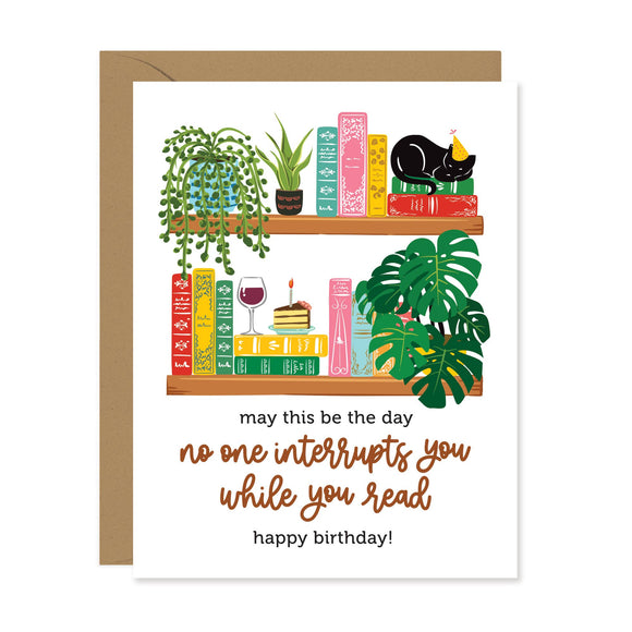 Lucy Loves Paper - While You Read | Reader's Bookshelf Birthday Card