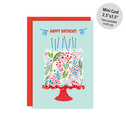 Lucy Loves Paper - Floral Birthday Cake | Enclosure Size, Birthday Card