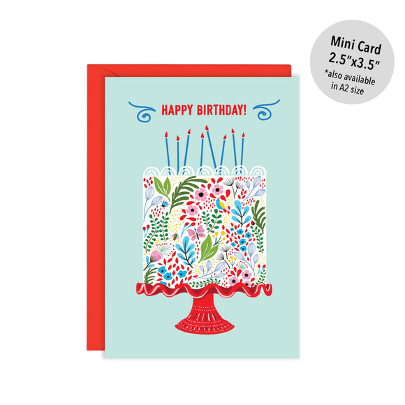 Lucy Loves Paper - Floral Birthday Cake | Enclosure Size, Birthday Card