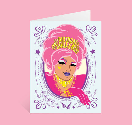 Lucy Loves Paper - Birthday Queen Birthday Card | Queer Bday Card (A2)