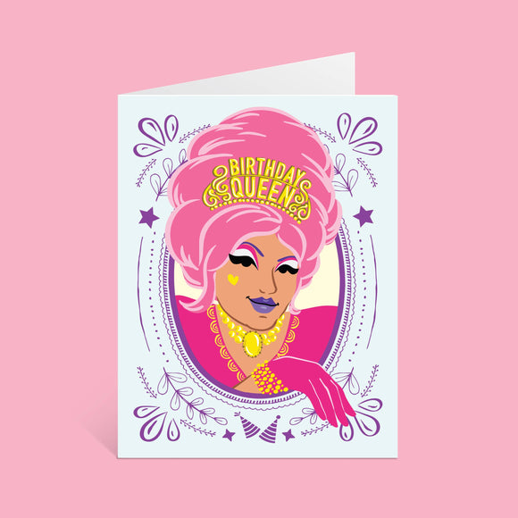 Lucy Loves Paper - Birthday Queen Birthday Card | Queer Bday Card (A2)