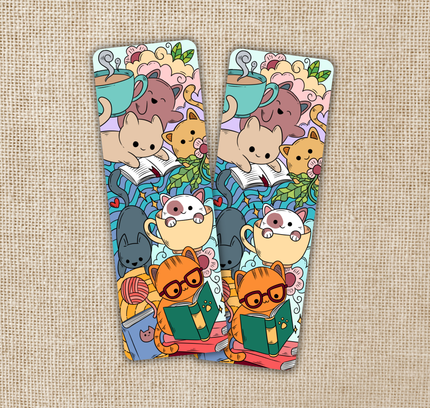 Wildly Enough - Reading Cat Pile Bookmark