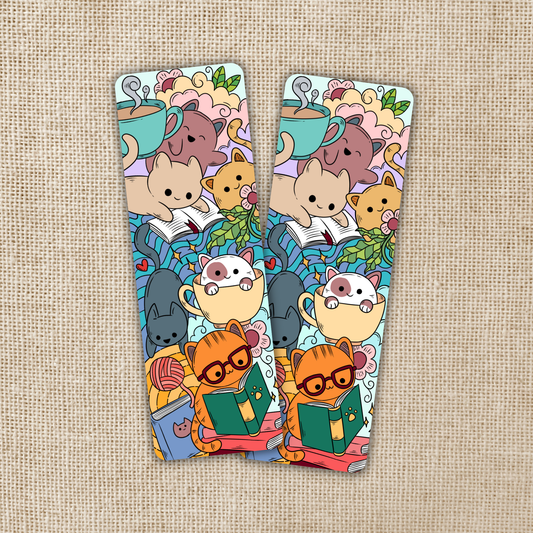 Wildly Enough - Reading Cat Pile Bookmark