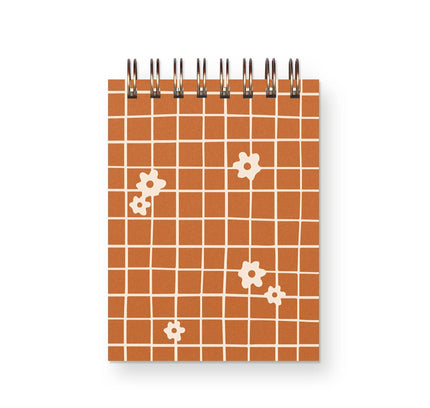 Ruff House Print Shop - Hand-Drawn Grid Flower Mini Jotter Notebook