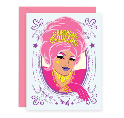 Lucy Loves Paper - Birthday Queen Birthday Card | Queer Bday Card (A2)