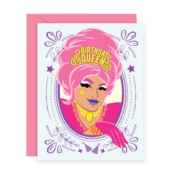 Lucy Loves Paper - Birthday Queen Birthday Card | Queer Bday Card (A2)