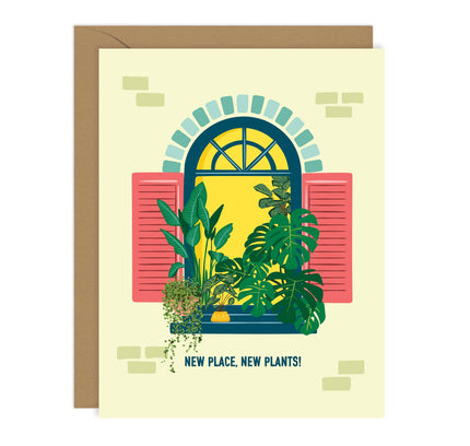 Lucy Loves Paper - New Place, New Plants - new home card for plant lovers