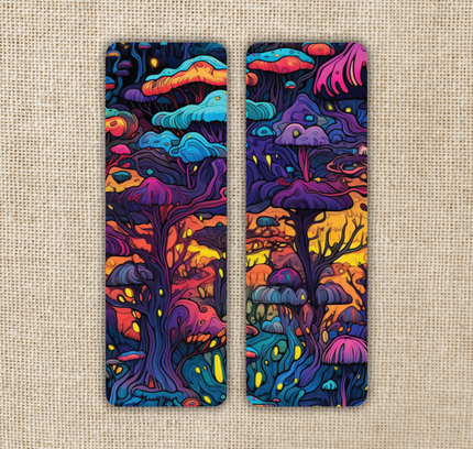 Wildly Enough - Psychedelic Mushroom Forest Dark Scene Bookmark