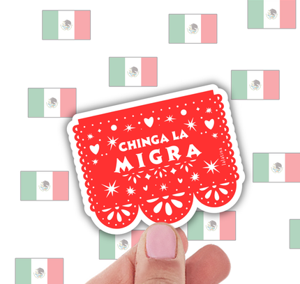 Lalatina Shop - Chinga la migra funny latina vinyl sticker laptop decal