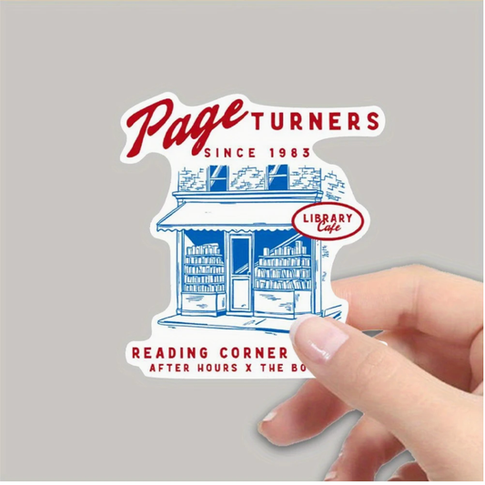 inviting affairs paperie - Page Turners Library Cafe Sticker – Wander Through Books