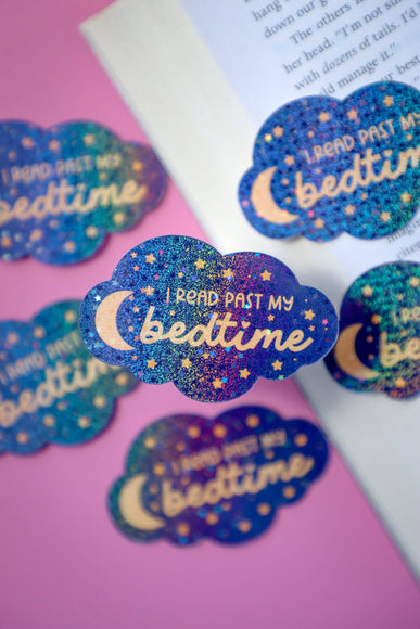 Furever Booked - I Read Past My Bedtime Glitter Sticker