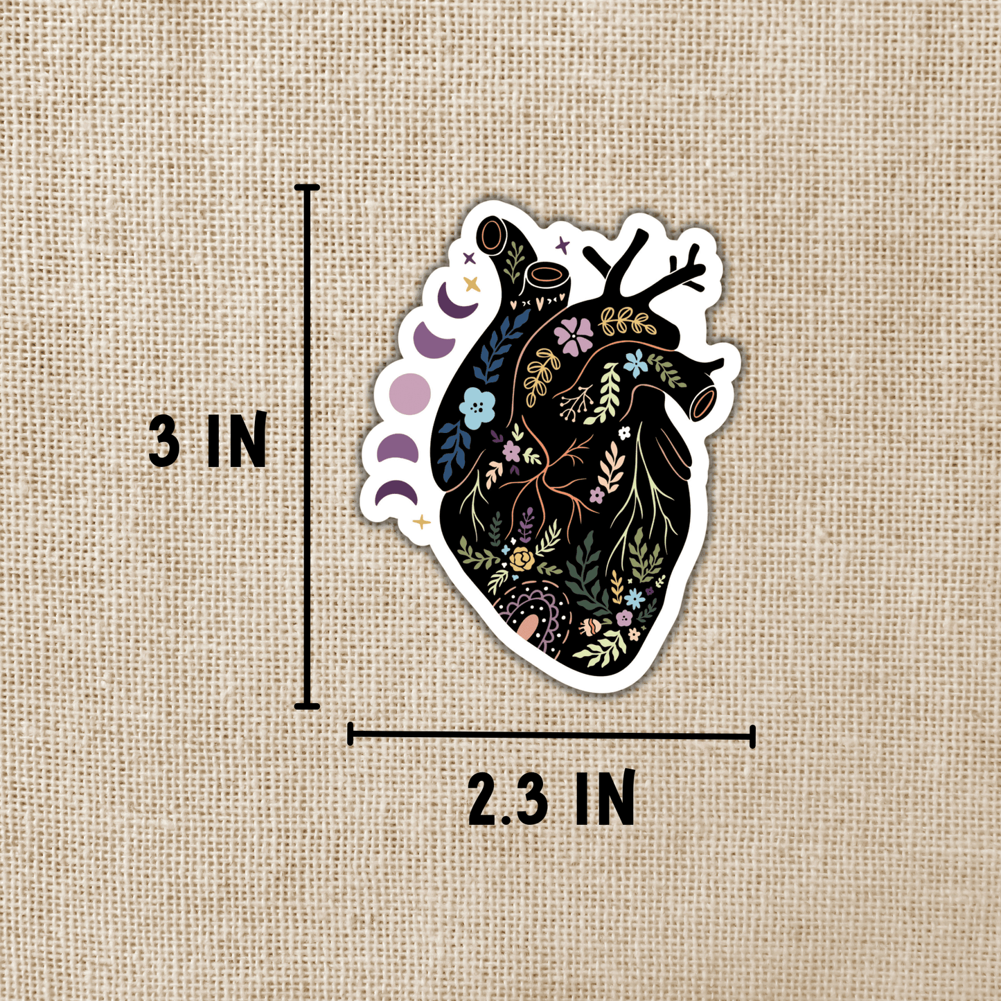 Wildly Enough - Magical Boho Heart Sticker, 3-inch