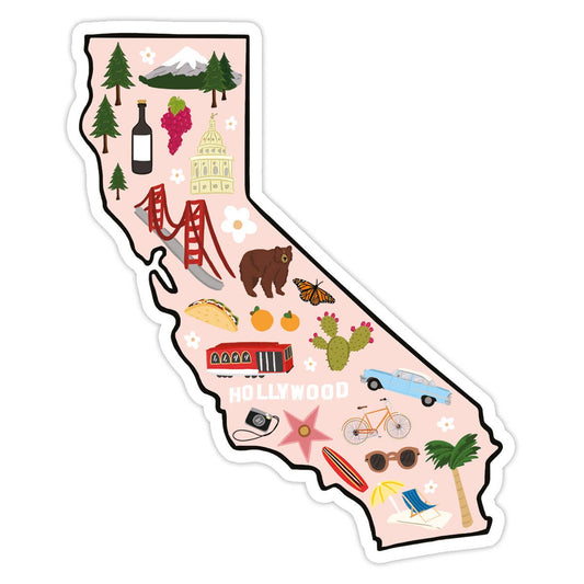 Bloomwolf Studio - California Vinyl Sticker - State Sticker, Travel Gift, Souvenir