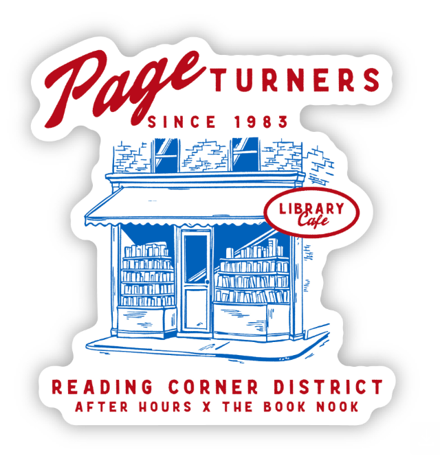inviting affairs paperie - Page Turners Library Cafe Sticker – Wander Through Books