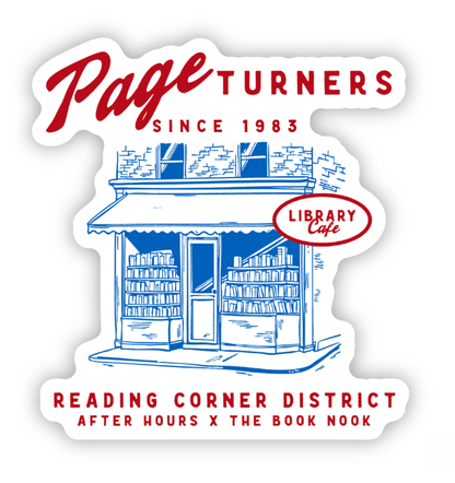 inviting affairs paperie - Page Turners Library Cafe Sticker – Wander Through Books