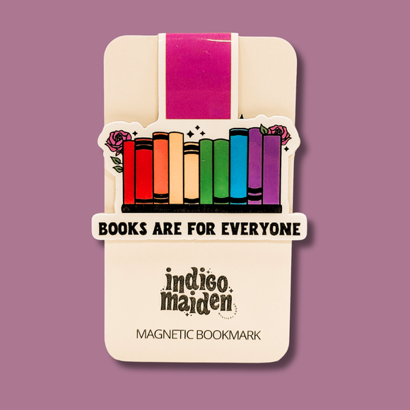 Indigo Maiden - Books Are For Everyone Rainbow LGBTQ+ PrideMagnetic Bookmark