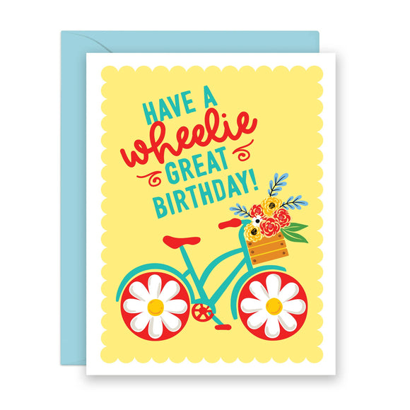 Lucy Loves Paper - Wheelie Great Birthday | Pun Bicycle Birthday Card