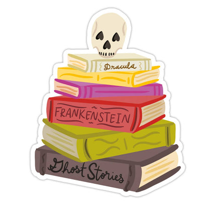 Bloomwolf Studio - Spooky Books Vinyl Sticker - Perfect for Bookstores