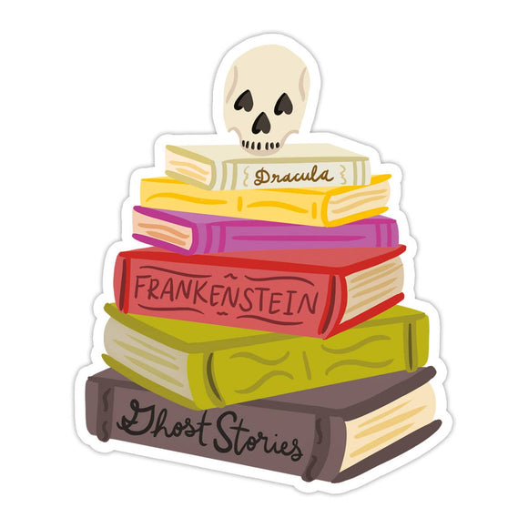 Bloomwolf Studio - Spooky Books Vinyl Sticker - Perfect for Bookstores