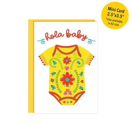 Lucy Loves Paper - Hola Baby | Enclosure Size, New Baby Card In Spanish