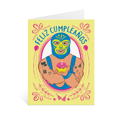 Lucy Loves Paper - Lucha Libre Feliz Cumpleaños, Birthday Card In Spanish (A2)