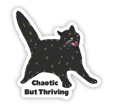 Big Moods - Chaotic But Thriving Anime Cat Sticker