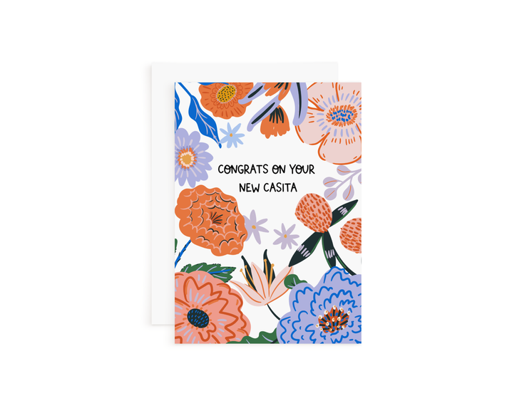 Things in Spanish - Floral Casita Card