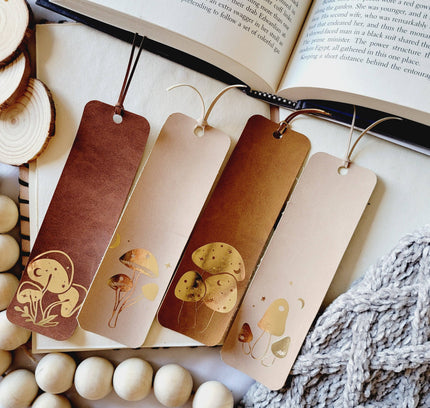 Bookish Heaux - Mushroom Aesthetic Faux Suede Bookmark