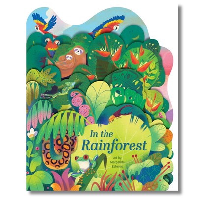 In the Rainforest: A lush multi-layered die cut reveal celebrating Rainforests