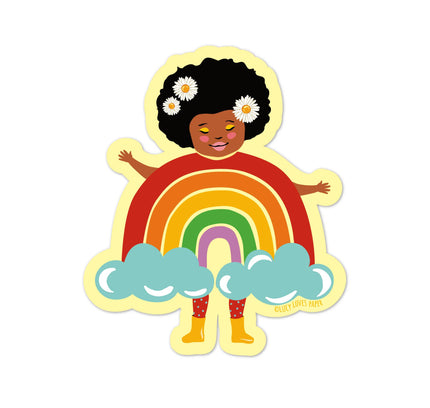 Lucy Loves Paper - Rainbow Girl Vinyl Sticker