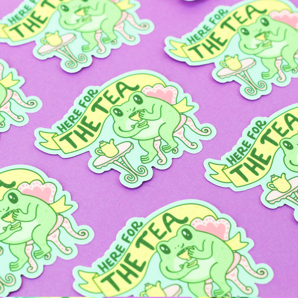Turtle's Soup - Here for the Tea Frog Gossip Laptop Decal Vinyl Sticker