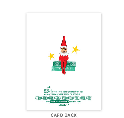 Lucy Loves Paper - A Shelf Full of Joy | Bookshelf Pun Christmas Card