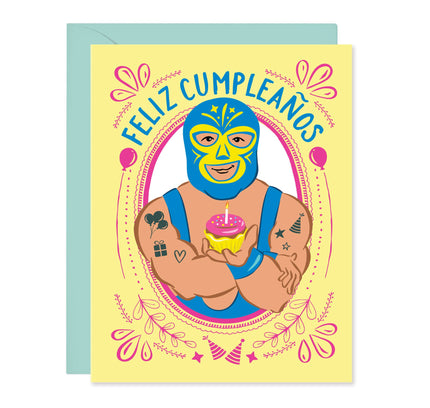 Lucy Loves Paper - Lucha Libre Feliz Cumpleaños, Birthday Card In Spanish (A2)
