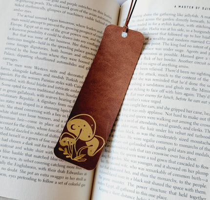 Bookish Heaux - Mushroom Aesthetic Faux Suede Bookmark