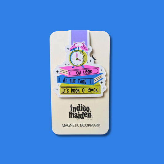 Indigo Maiden - Oh Look At the Time It's Book O'Clock Magnetic Bookmark