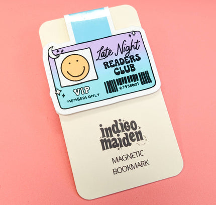 Indigo Maiden - Late Night Reader's Club Card Magnetic Bookmark